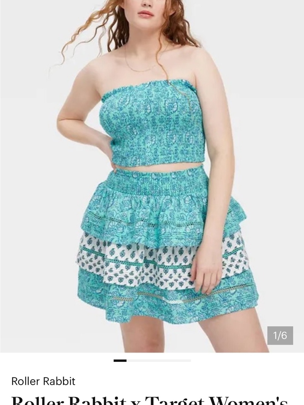 Roller Rabbit Teal Printed top